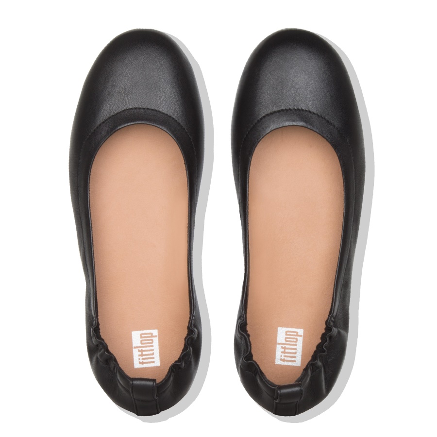 Fitflop ALLEGRO Soft Leather Ballet Flats Black