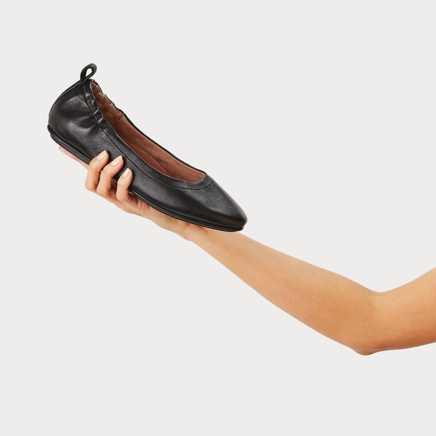 Fitflop ALLEGRO Soft Leather Ballet Flats Black