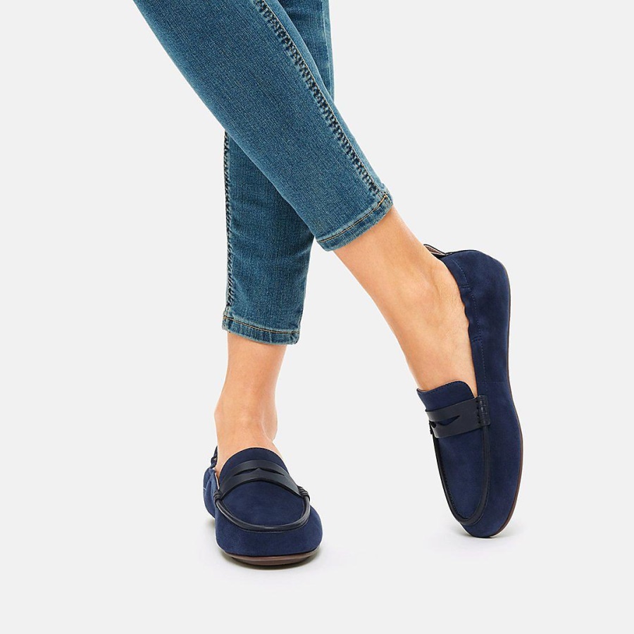 Fitflop ALLEGRO Suede Penny Loafers Midnight Navy