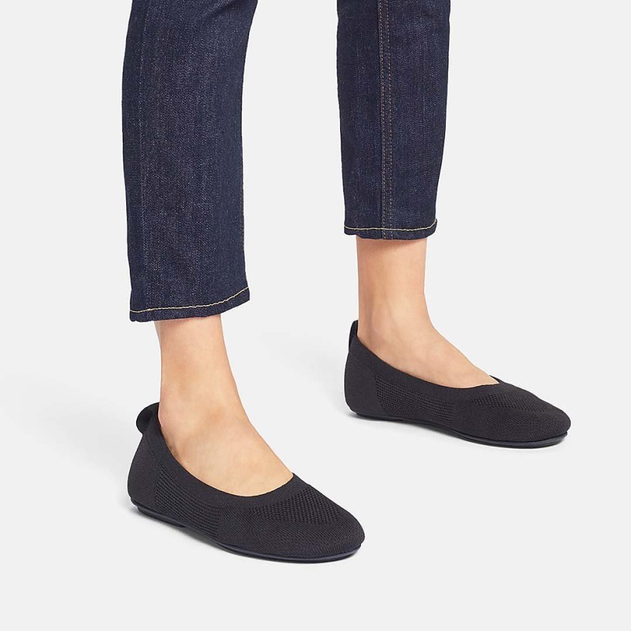 Fitflop ALLEGRO e01 Multi-Knit Ballet Flats All Black