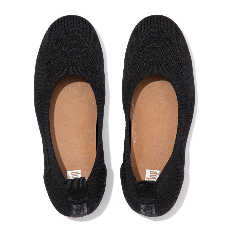 Fitflop ALLEGRO e01 Multi-Knit Ballet Flats All Black