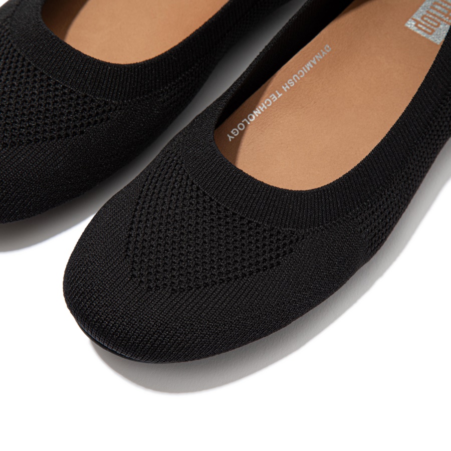 Fitflop ALLEGRO e01 Multi-Knit Ballet Flats All Black