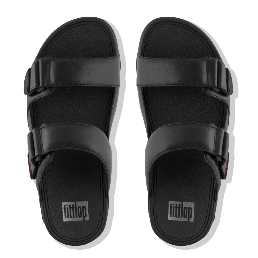 Fitflop GOGH Mens Leather Slides Black