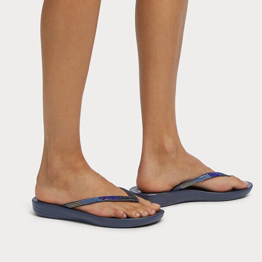 Fitflop IQUSHION Ombré Sparkle Flip-Flops Midnight Navy