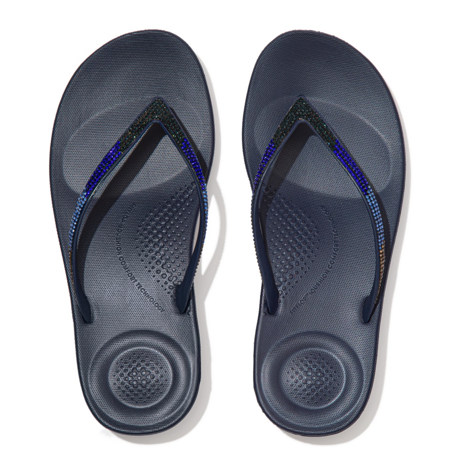 Fitflop IQUSHION Ombré Sparkle Flip-Flops Midnight Navy
