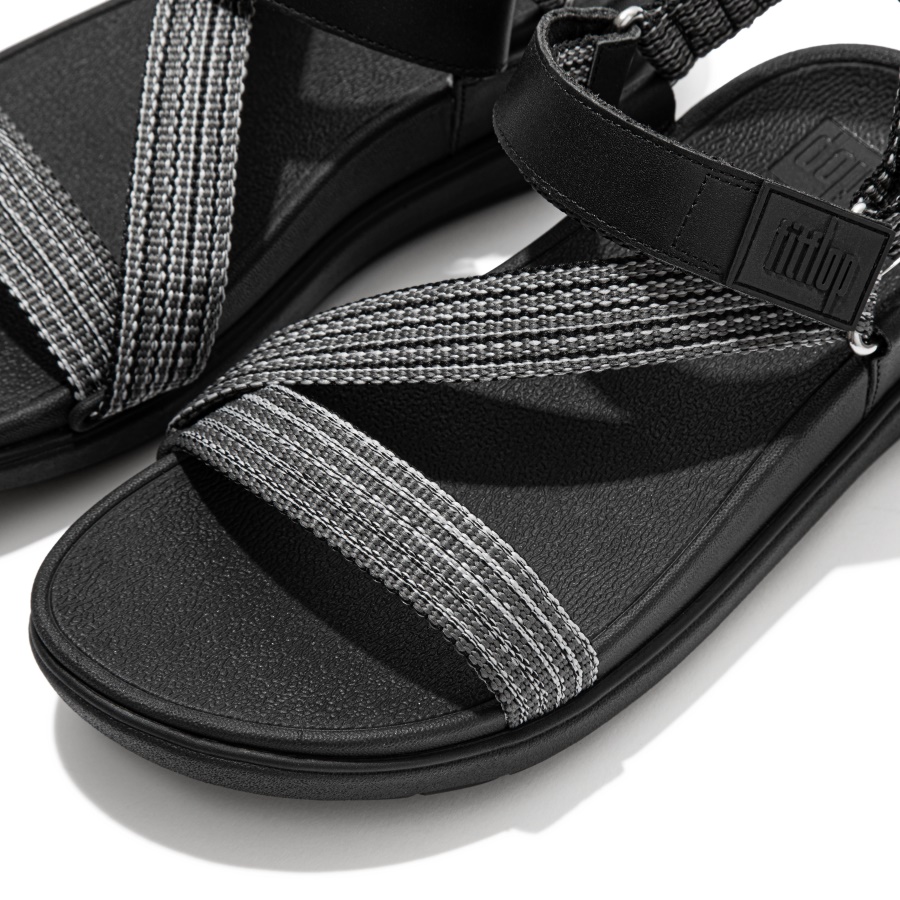 Fitflop LOOSH Webbing Z-Strap Sandals All Black