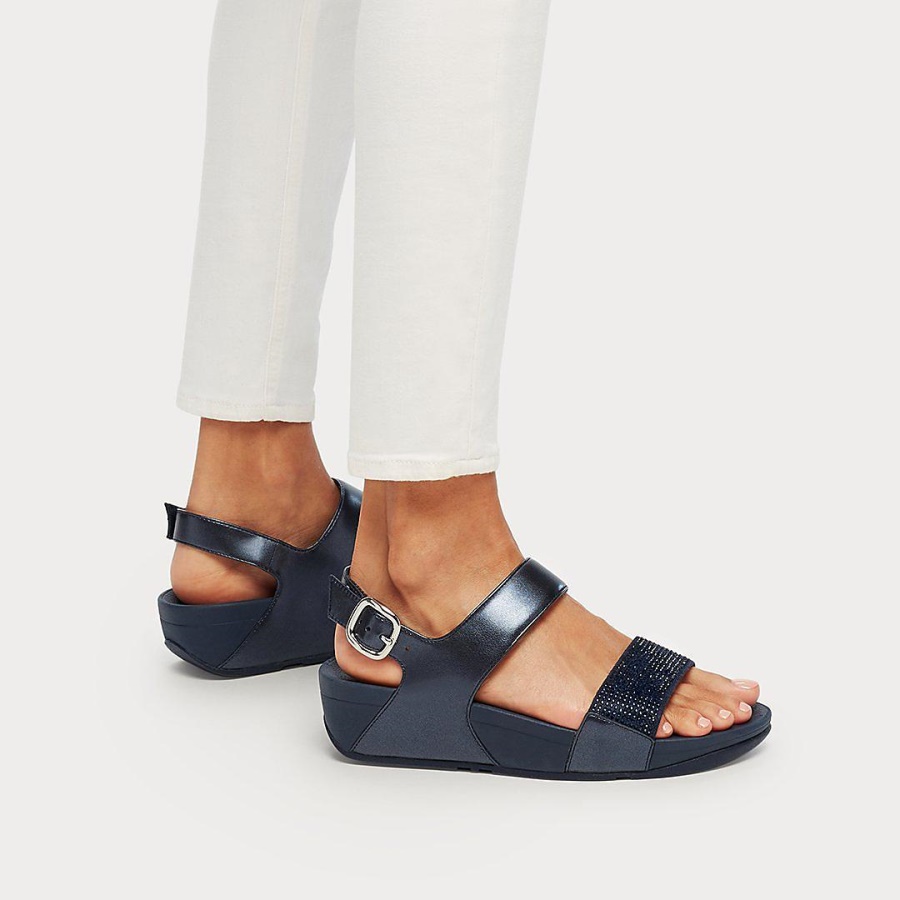 Fitflop LULU Crystal Back-Strap Sandals Midnight Navy