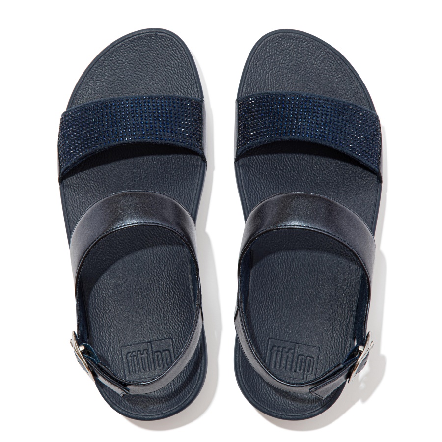 Fitflop LULU Crystal Back-Strap Sandals Midnight Navy