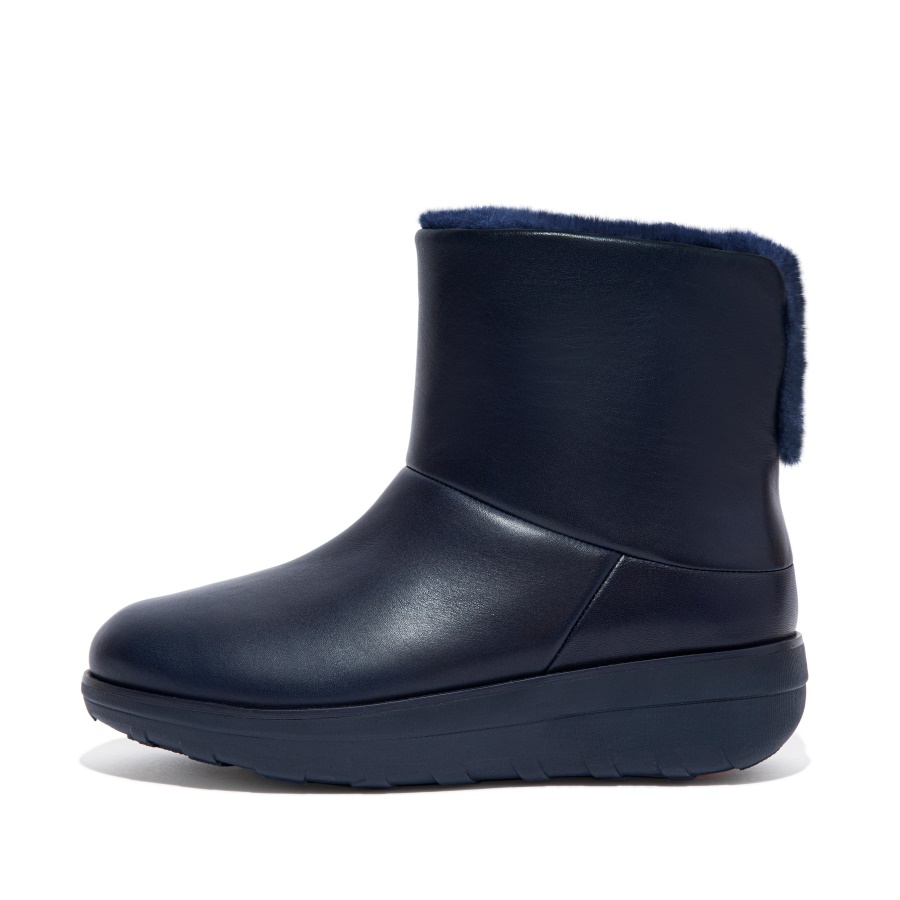 Fitflop MUKLUK SHORTY Waterproof Shearling-Lined Ankle Boots Midnight Navy