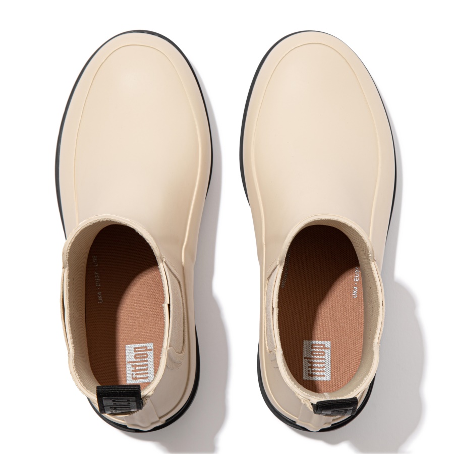 Fitflop WONDERWELLY Contrast-Sole Chelsea Rain Boots Cream Mix