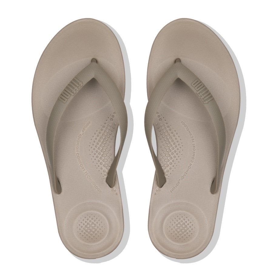 Fitflop iQUSHION Mens Ergonomic Flip-Flops Timberwolf