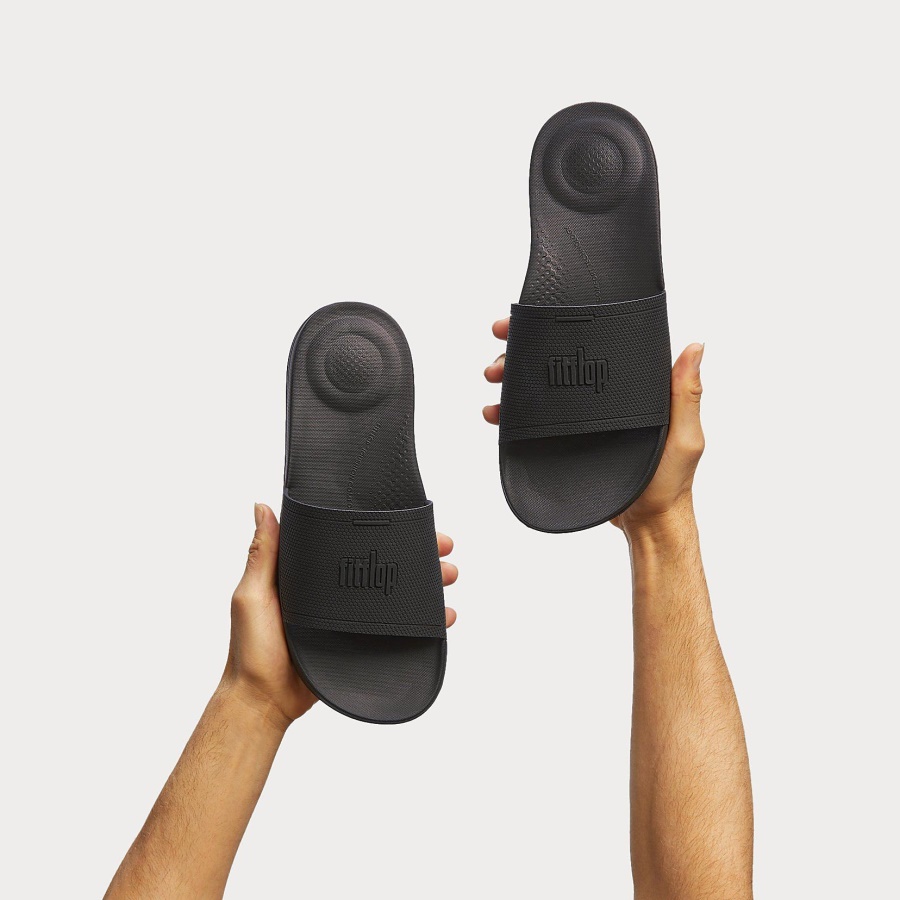 Fitflop iQUSHION Mens Pool Sliders All Black