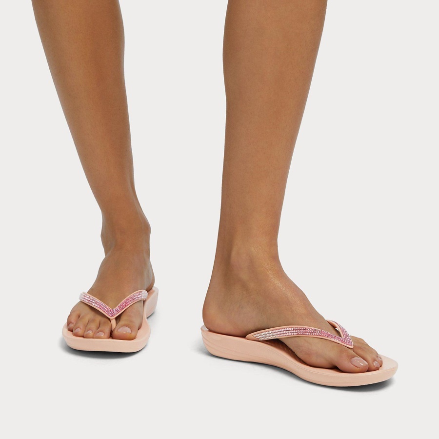 Fitflop iQUSHION Ombré-Sparkle Flip-Flops Soft Pink