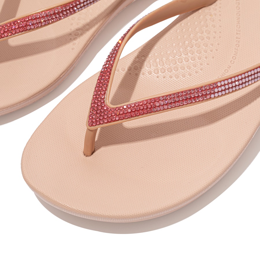 Fitflop iQUSHION Ombré-Sparkle Flip-Flops Soft Pink