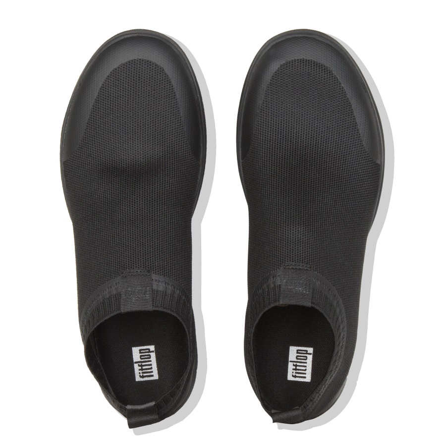 Fitflop üBERKNIT Mens Slip-On Sneakers All Black