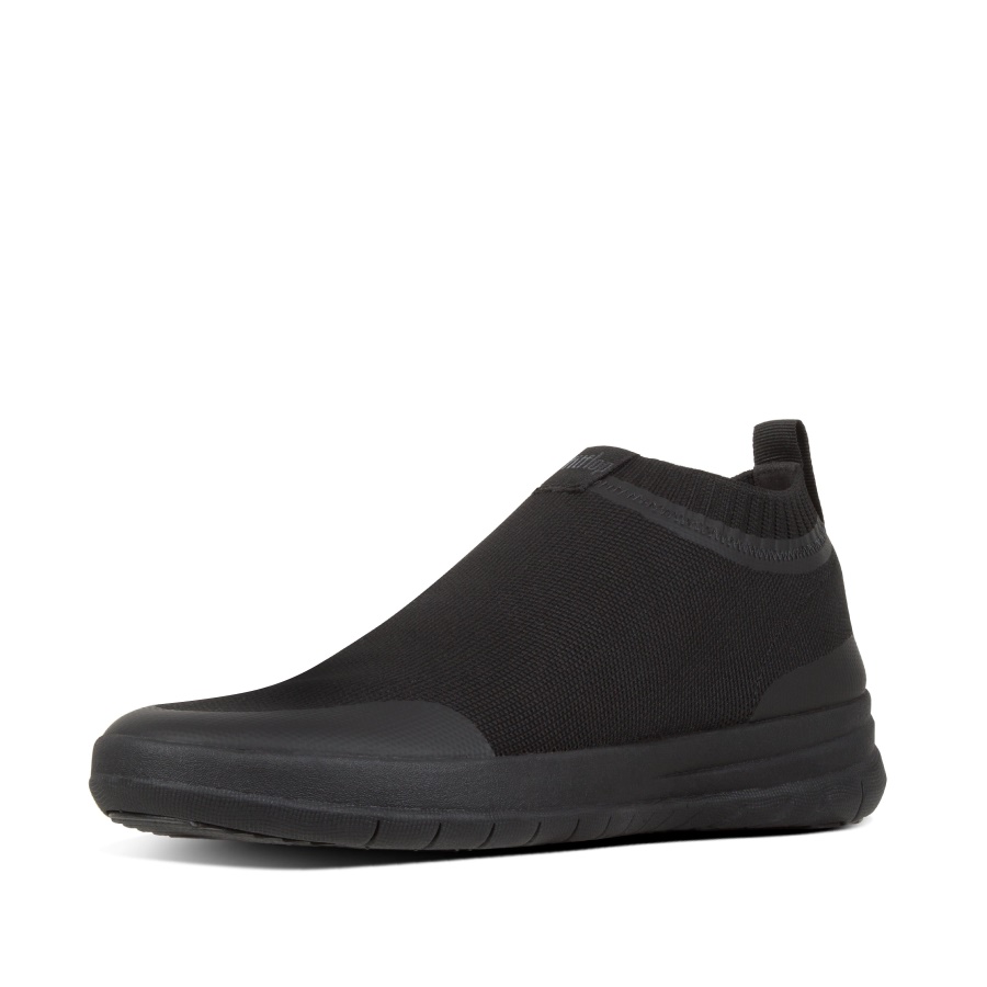 Fitflop üBERKNIT Mens Slip-On Sneakers All Black