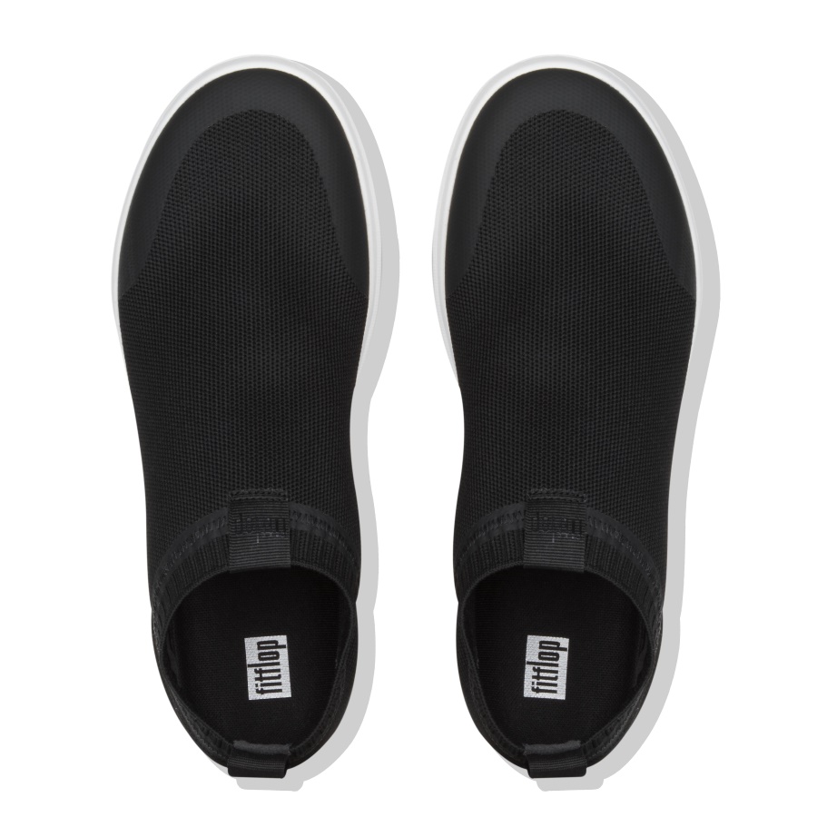 Fitflop üBERKNIT Mens Slip-On Sneakers Black White