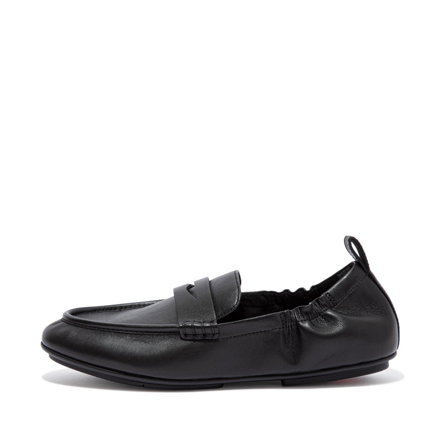 Fitflop ALLEGRO Leather Penny Loafers All Black