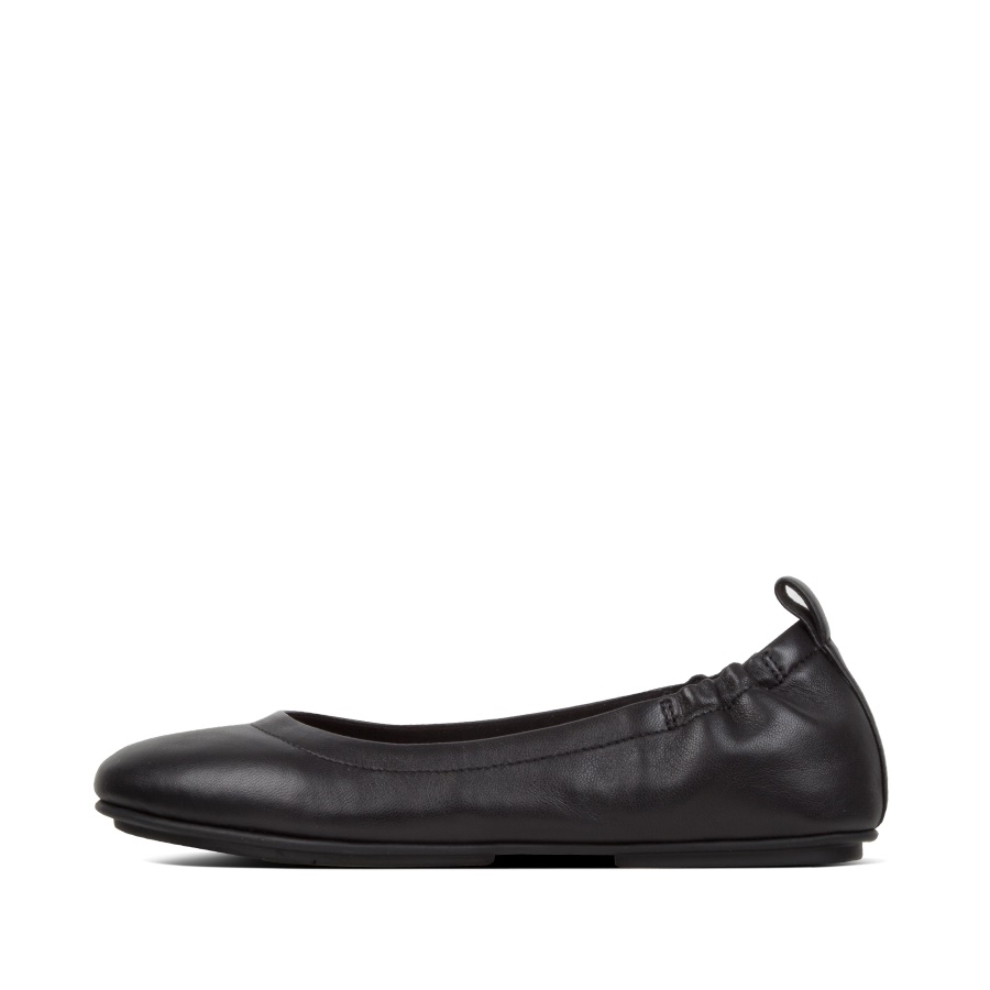 Fitflop ALLEGRO Soft Leather Ballet Flats Black